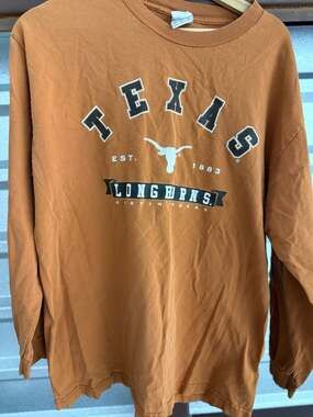 Vintage Texas Longhorns Burnt Orange Long Sleeve T-Shirt Size Large